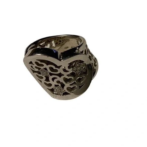 Pasquale Bruni 18K Diamond Amore Heart Celestial Stars Platinum Size 5.75 - 6 - Picture 3 of 12